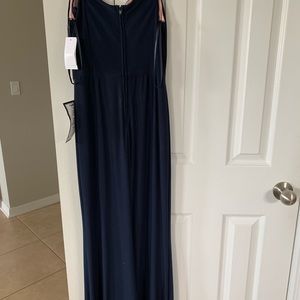 Floor length navy blue dress